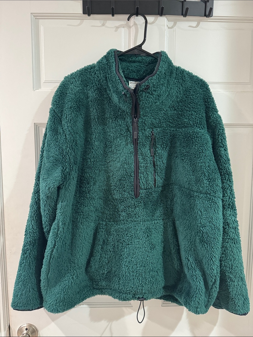 PINK Victoria's Secret Green Sherpa Half-Zip Pullover